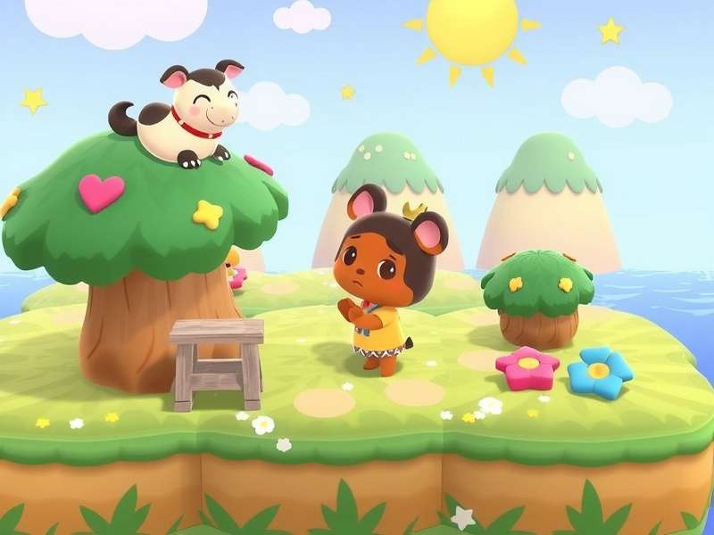 Animal Crossing New Horizons island layout with river and plaza