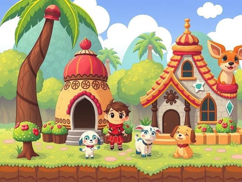 Animal Crossing Villager Houses with colorful designs