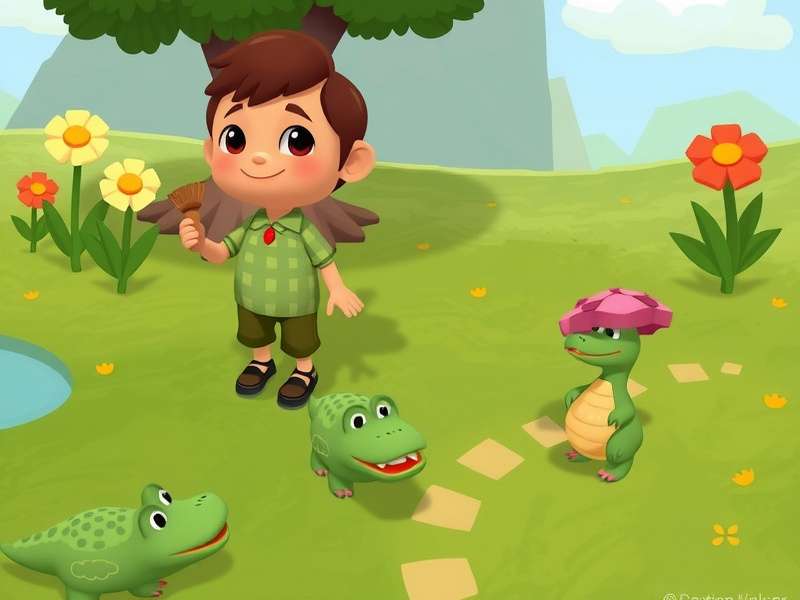 Animal Crossing character wearing colorful Crocs in front of Able Sisters shop