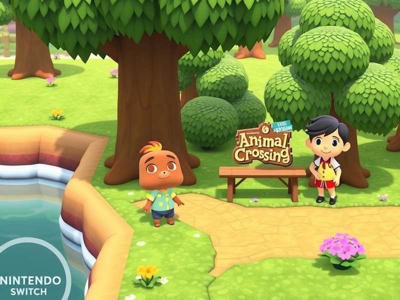 Concept art of Animal Crossing on Nintendo Switch 2 showing enhanced graphics and new characters