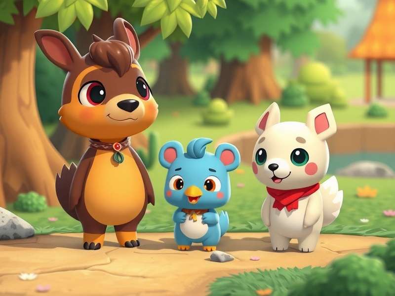 Animal Crossing characters meeting in a real-world village setting