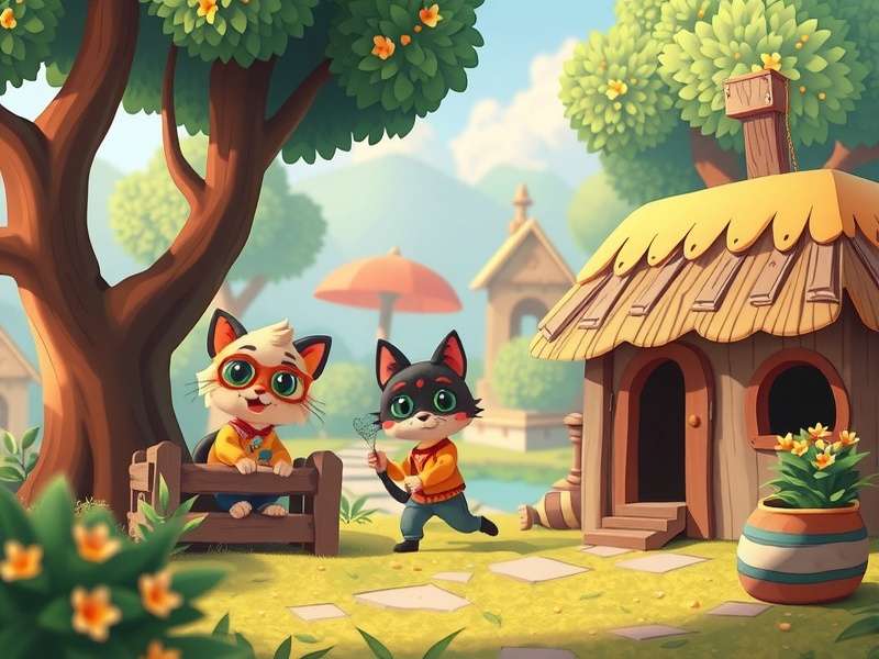 A cheerful group of Animal Crossing cat villagers including Bob, Rosie, and Tangy