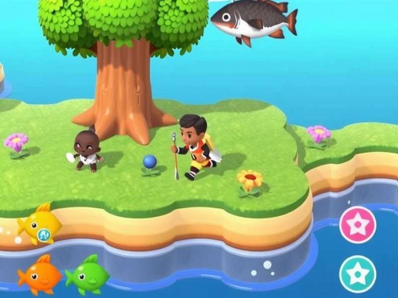 Animal Crossing fishing pier with ocean view