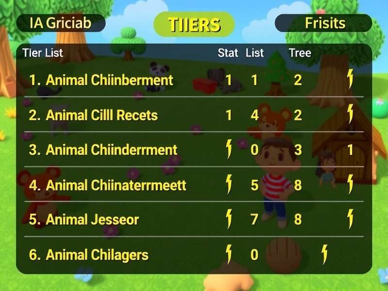 Animal Crossing villagers tier list visualization showing popular villagers