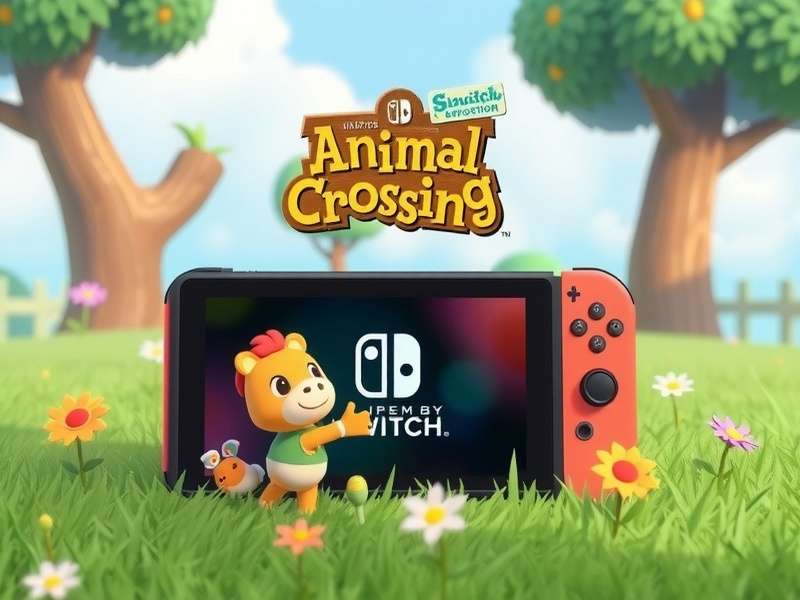 Animal Crossing Nintendo Switch Console with pastel colors and themed Joy-Cons
