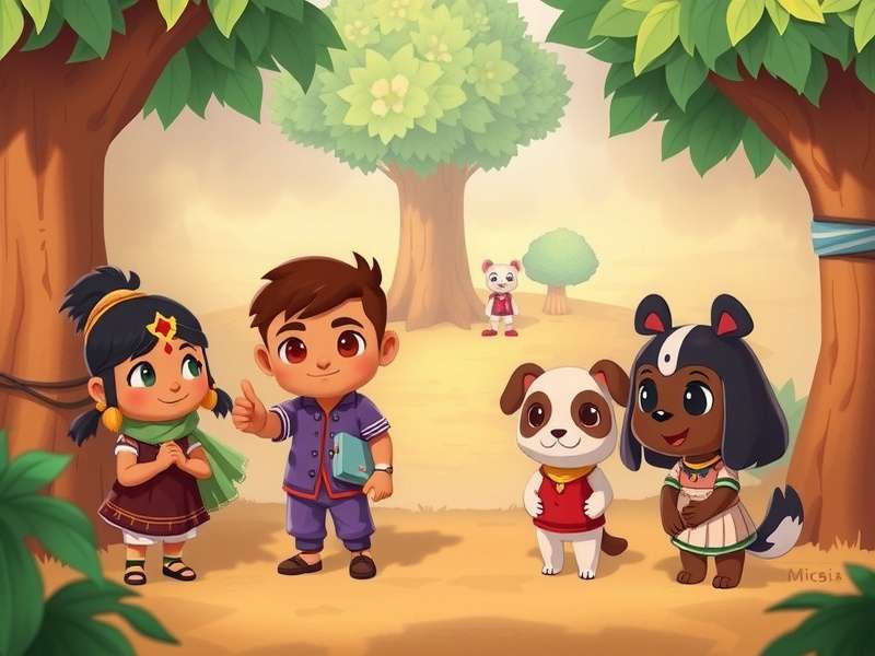 Animal Crossing inspired village with human-like character settings