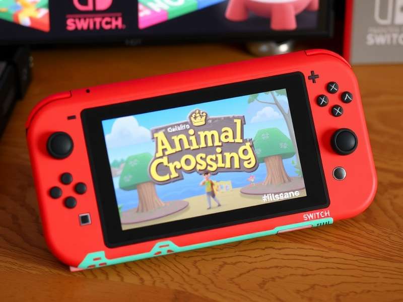 Close-up of the Animal Crossing Switch console backplate with leaf pattern