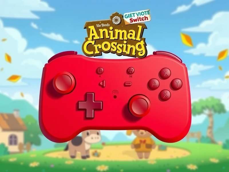 Custom designed Animal Crossing themed Nintendo Switch Pro Controller with bell bag and leaf motifs