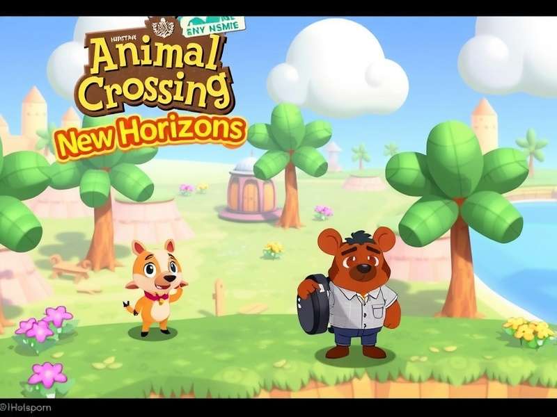 A serene Animal Crossing: New Horizons island scene with a character fishing at sunset