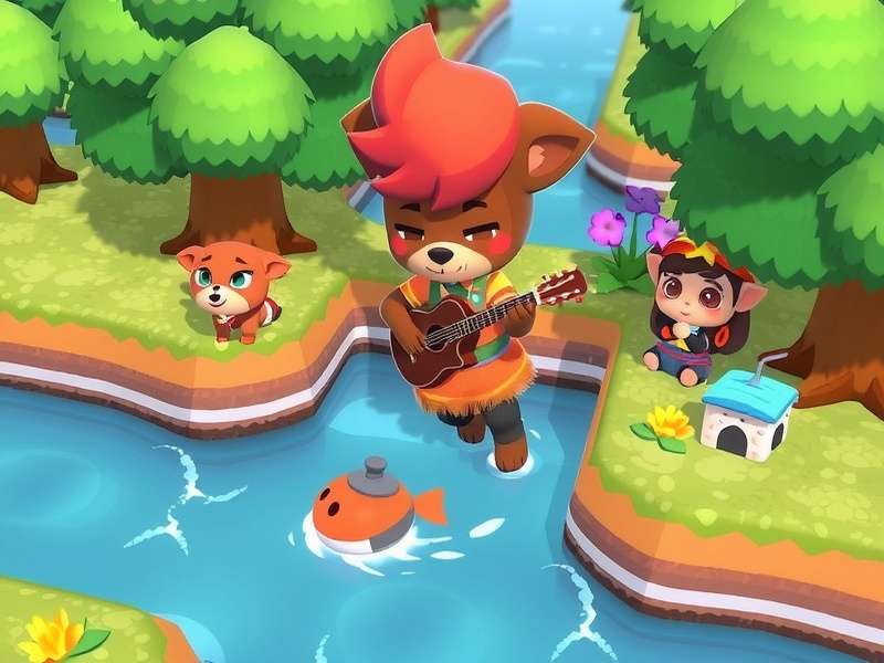 K.K. Slider performing in Animal Crossing New Horizons with guitar
