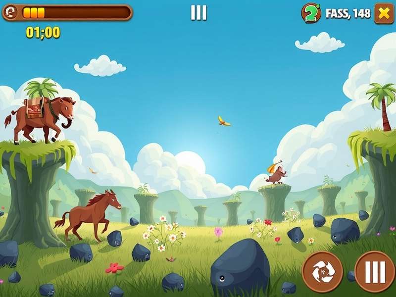 A serene Animal Crossing-inspired island with various animal villagers