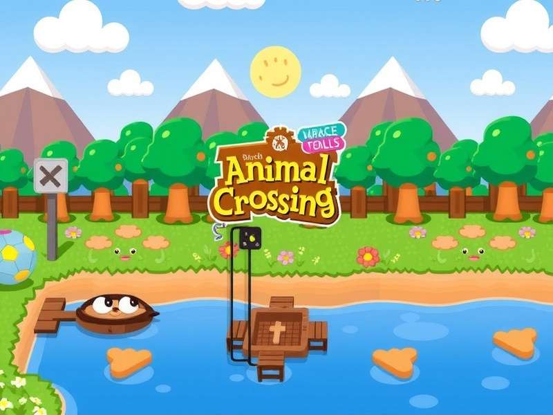 Animal Crossing spring wallpaper with cherry blossoms