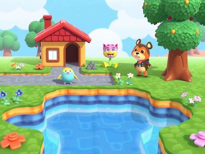 Character in Animal Crossing Wii digging up a fossil near a river