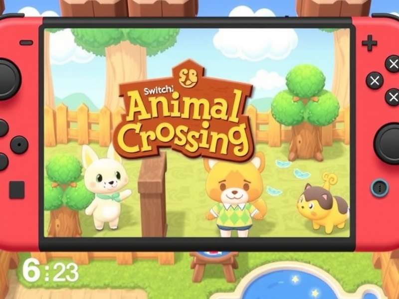 Animal Crossing New Horizons gameplay on Nintendo Switch showing a custom island