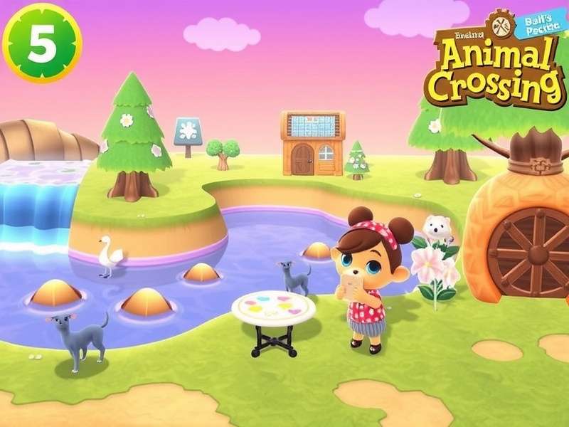 A serene tropical island with palm trees and a clear blue sky, representing the ideal Animal Crossing island