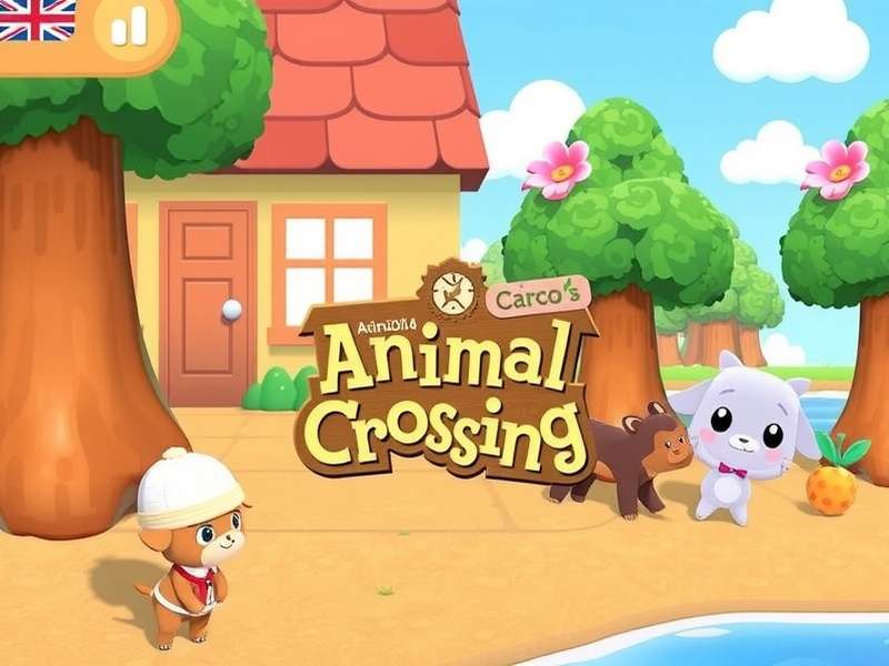 Coco Animal Crossing villager smiling in front of her house