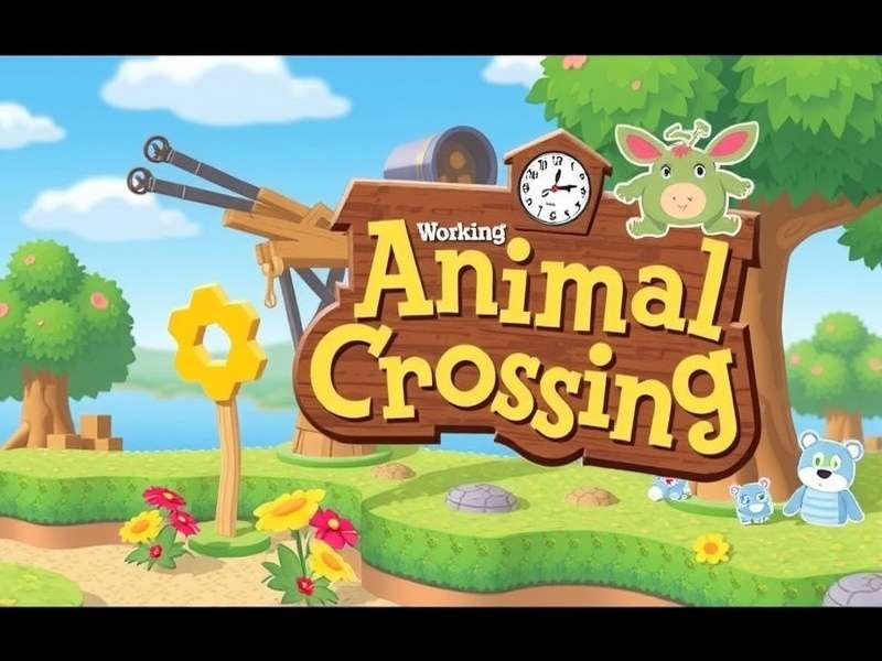 Concept art of a serene Animal Crossing island with villagers and nature