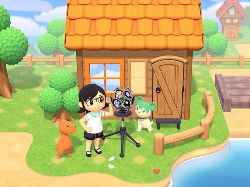 A cozy study setup with a Nintendo Switch running Animal Crossing on the desk, alongside books and a laptop