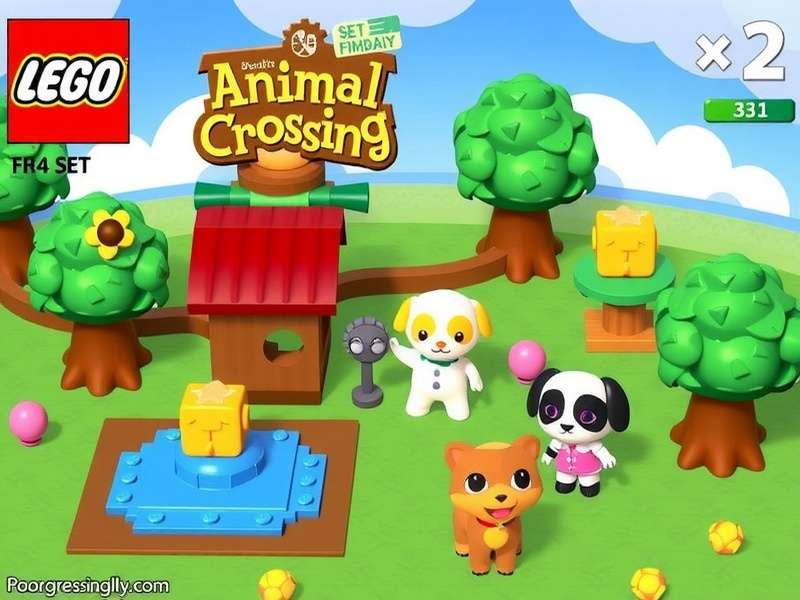 Animal Crossing Lego Set featuring Tom Nook's Residential Services and character minifigures