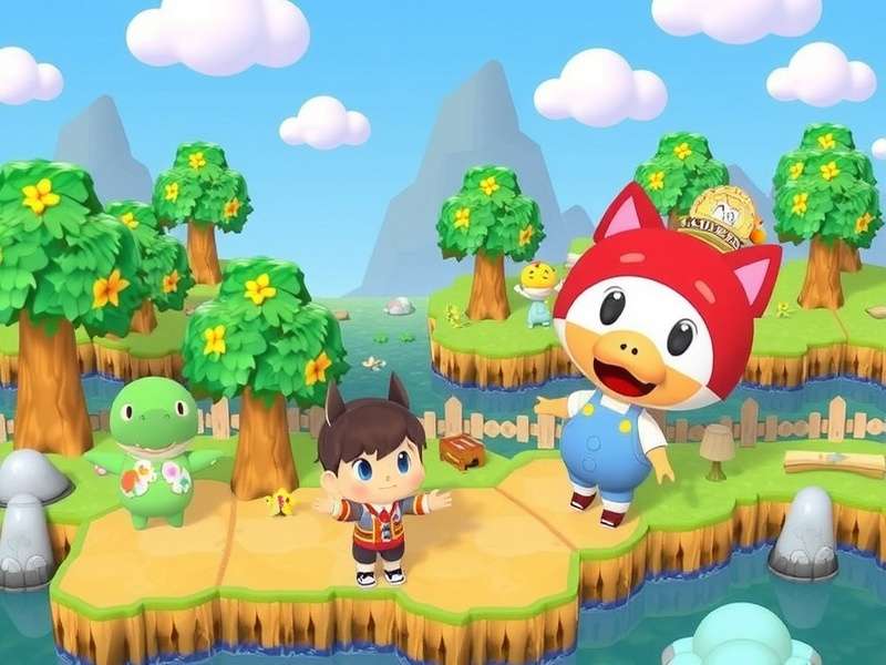 Screenshot of Animal Crossing: Wild World town on Nintendo DS