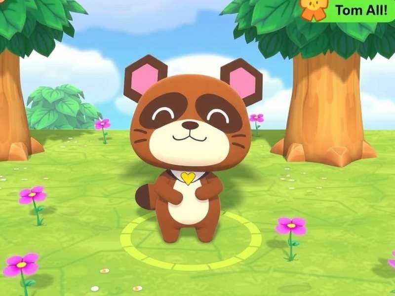 Tom Nook at his desk in Resident Services