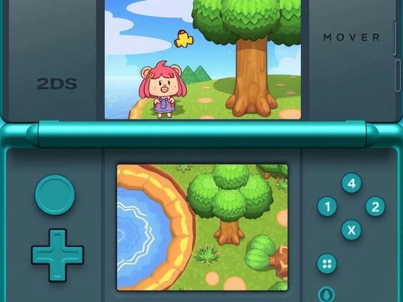 Animal Crossing DS gameplay screenshot showing character in town