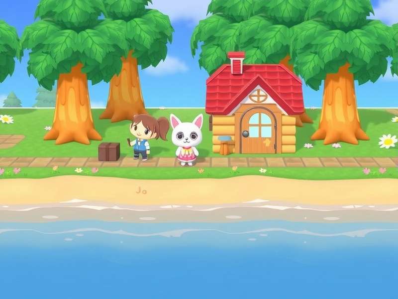 Animal Crossing New Horizons island scenic view with villagers and flora