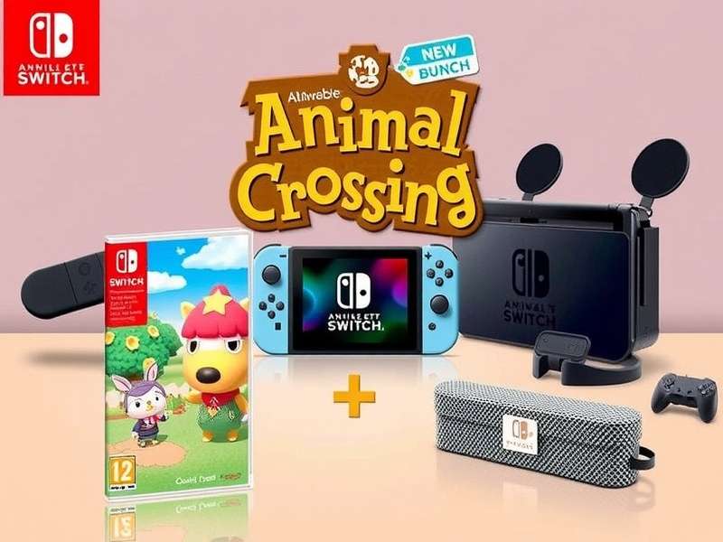 Animal Crossing Switch Bundle with Nintendo Switch console and game case