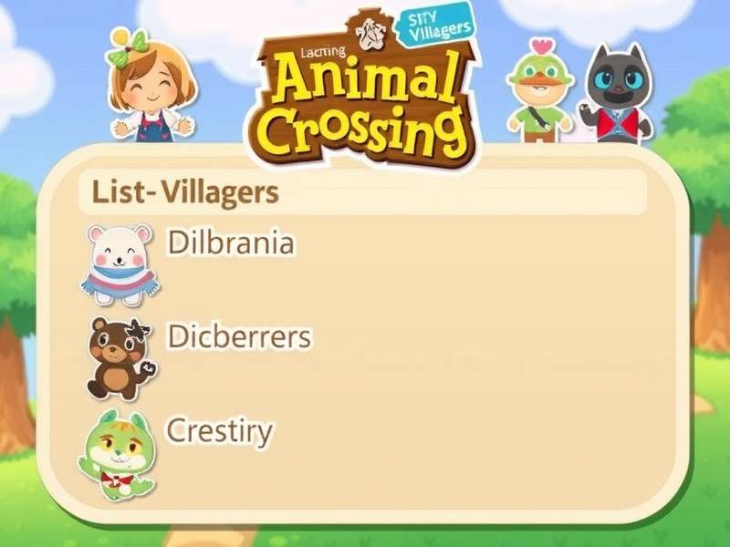 Animal Crossing villagers gathering on a sunny island with fruit trees and colorful houses
