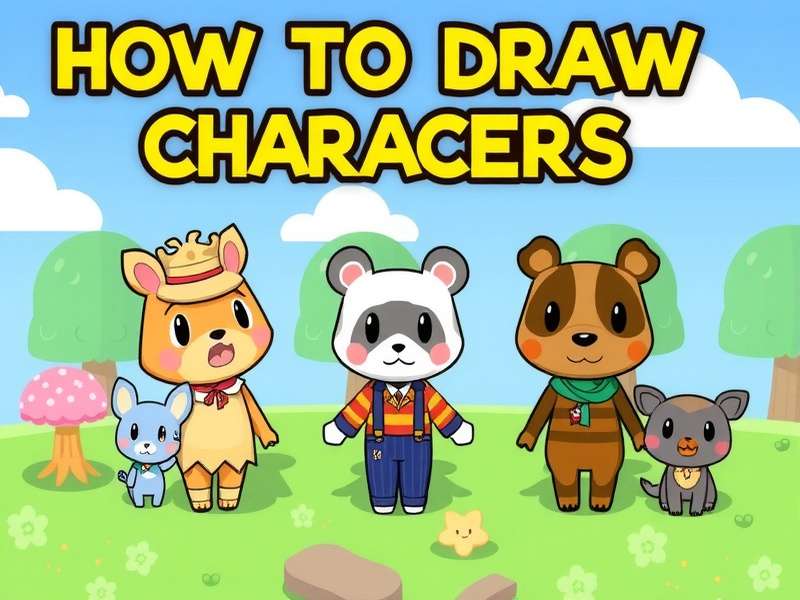 How to draw Animal Crossing characters – step by step tutorial featuring Tom Nook, Isabelle, and Marshal