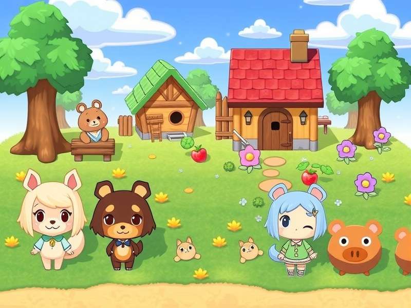 A colourful collage of Animal Crossing villagers from New Horizons, including Raymond, Audie, Marshal, and more fan-favourites.