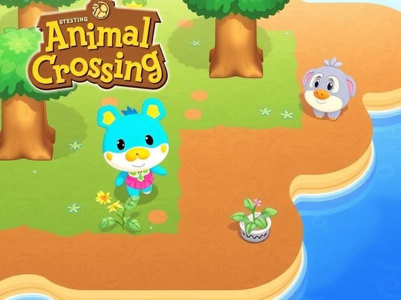 Animal Crossing Switch 2 Update showing a stunning 4K sunset over a terraced island with cherry blossoms and villagers gathered around a bonfire.
