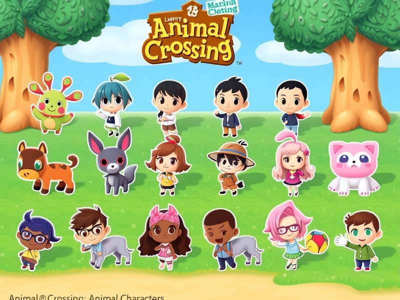 A variety of Animal Crossing characters including Isabelle, Tom Nook, and villagers enjoying a sunny day on the island